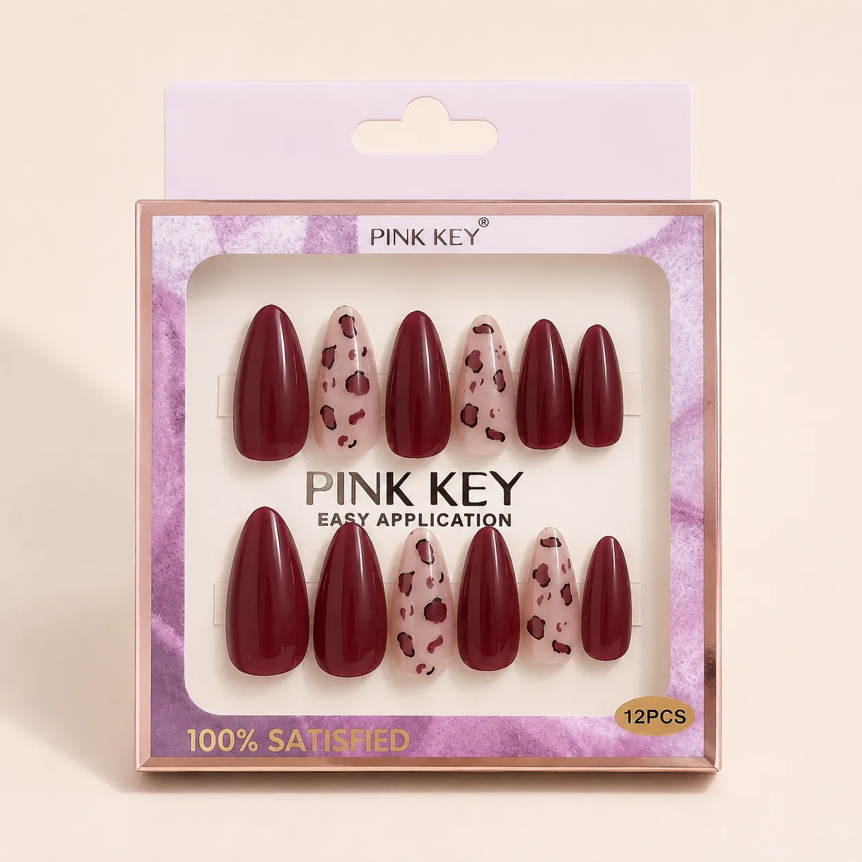 Burgundy Wildcat Nails