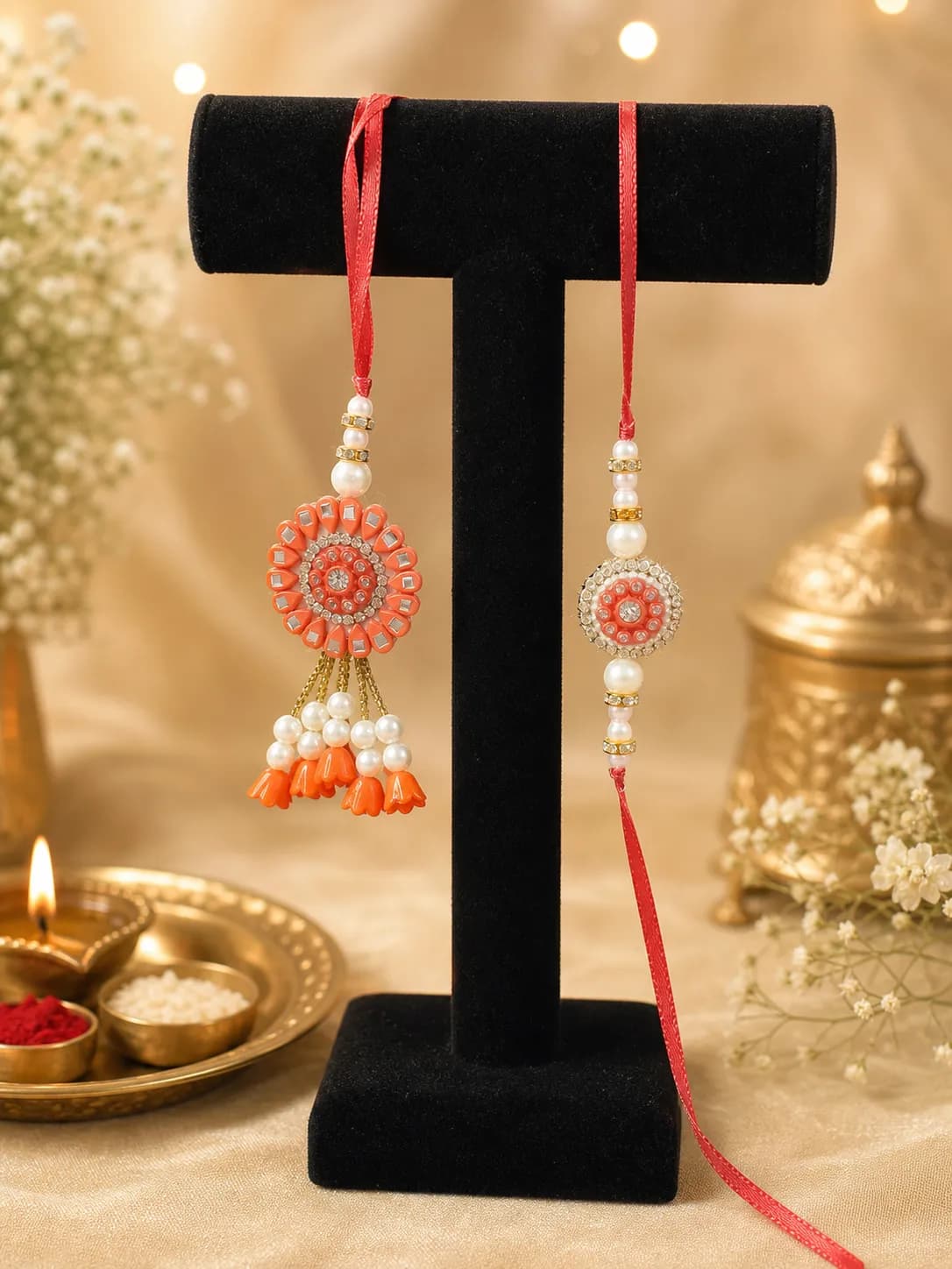 Orange Floral Lumba Set