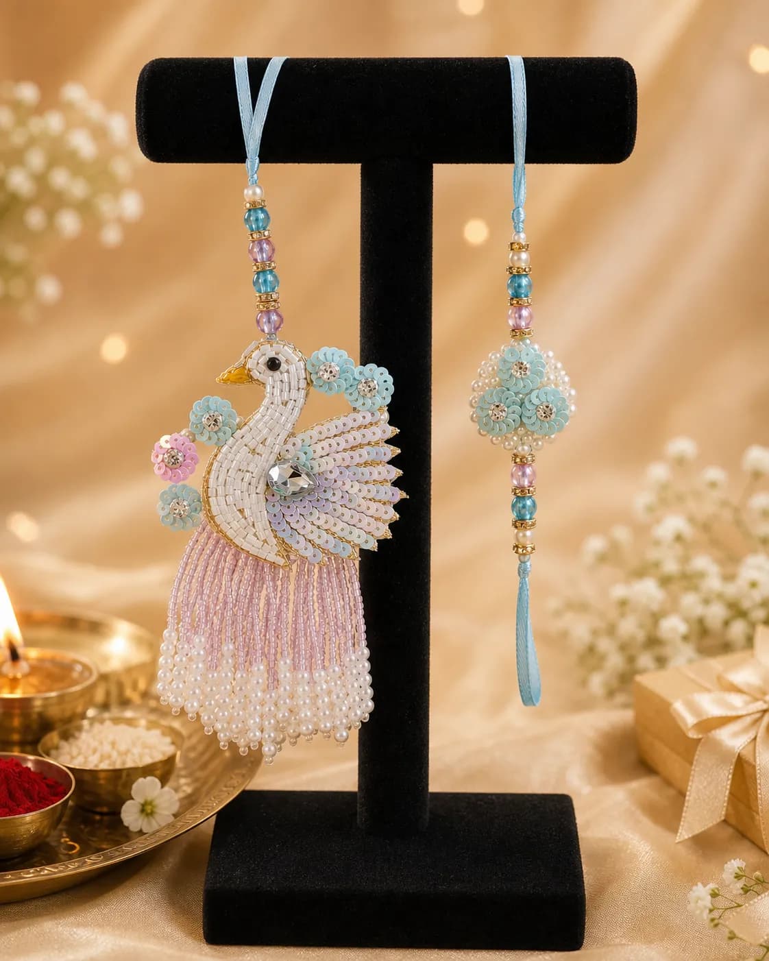 Swan Lumba Rakhi Set