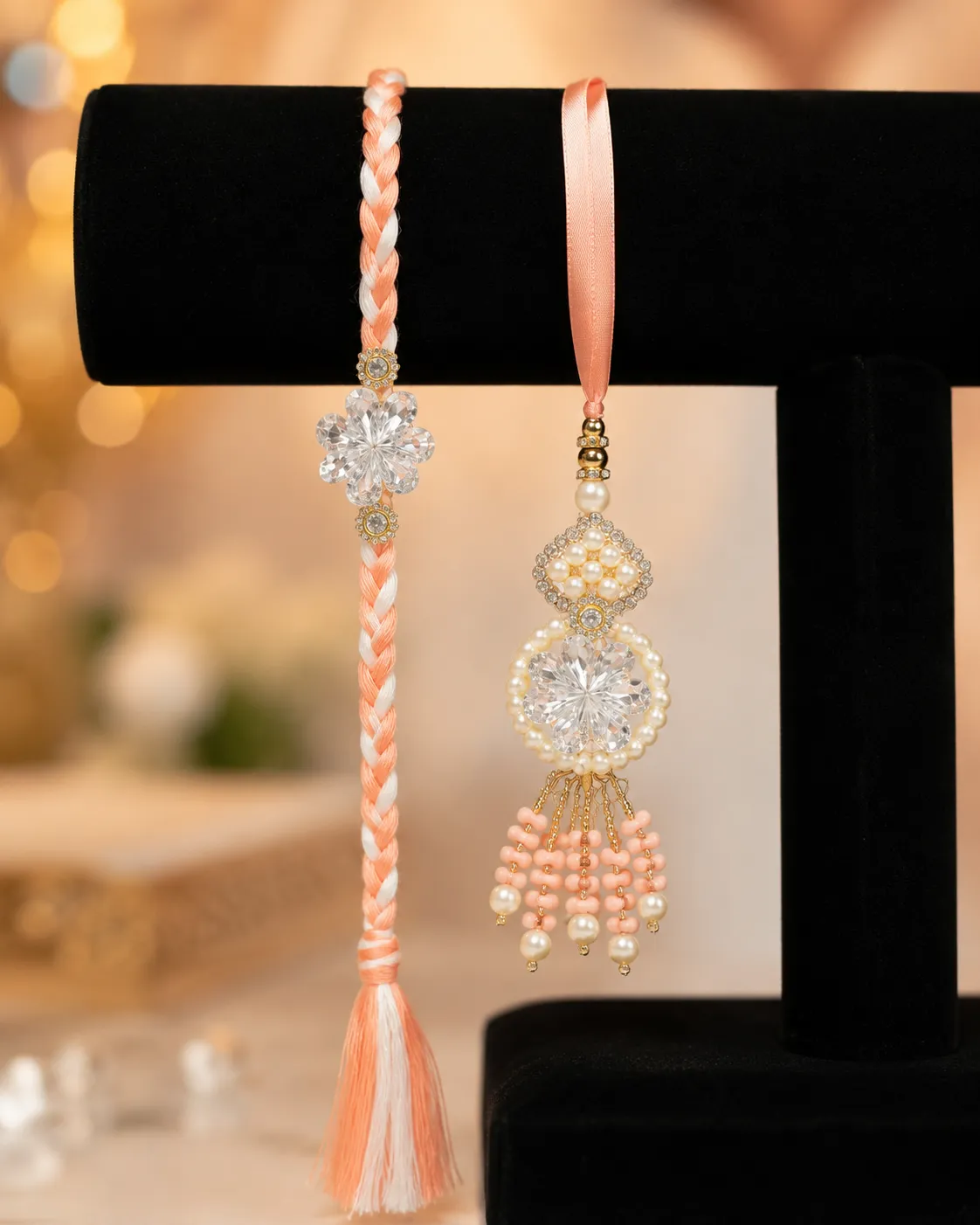 Peach Crystal Lumba Set