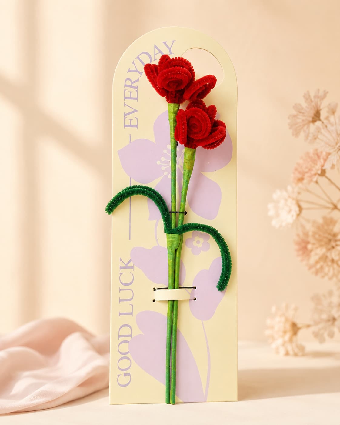 Crimson Rose Flower Card