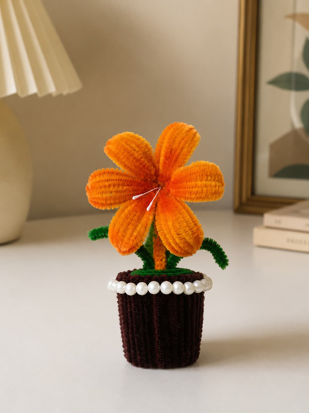 Orange Lily Pearl Fridge Magnet