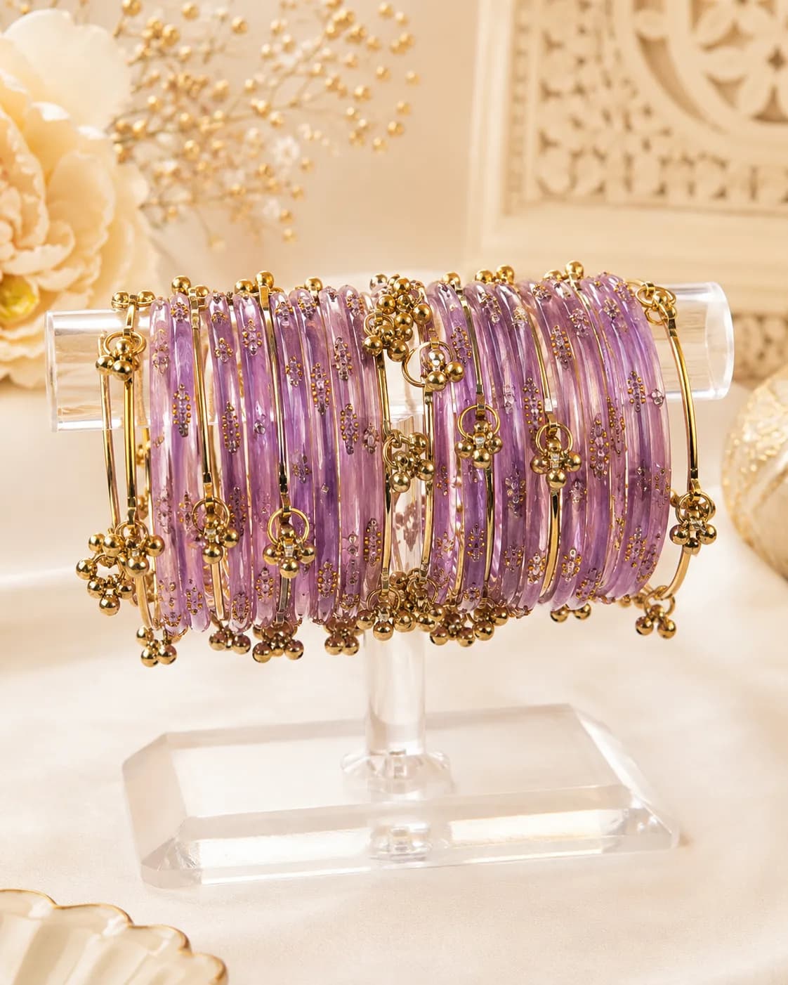 Lavender Noor Kashmiri Chudiya Set