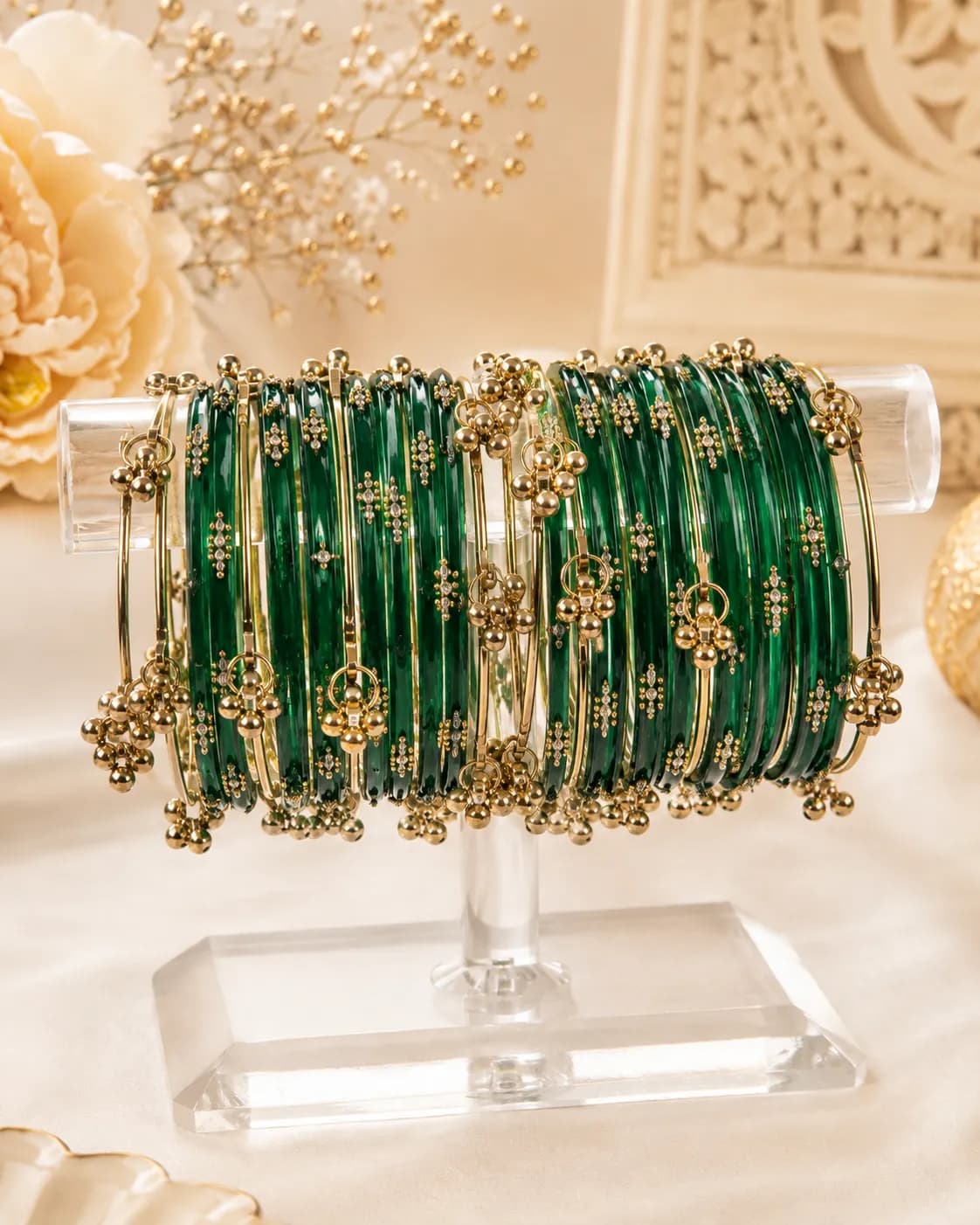 Emerald Mehfil Kashmiri Chudiya Set