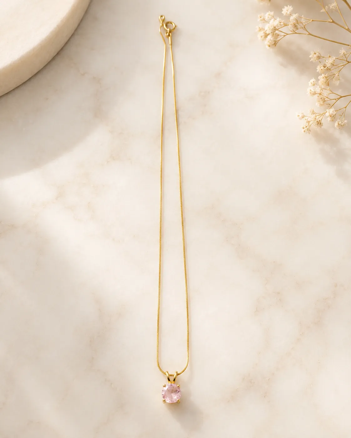 Blush Solitaire Pendant